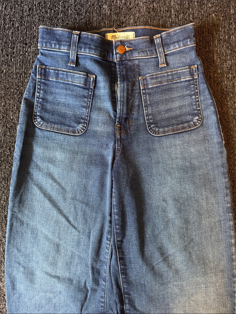Madewell High-Rise Wide Leg Jeans in Blue Denim